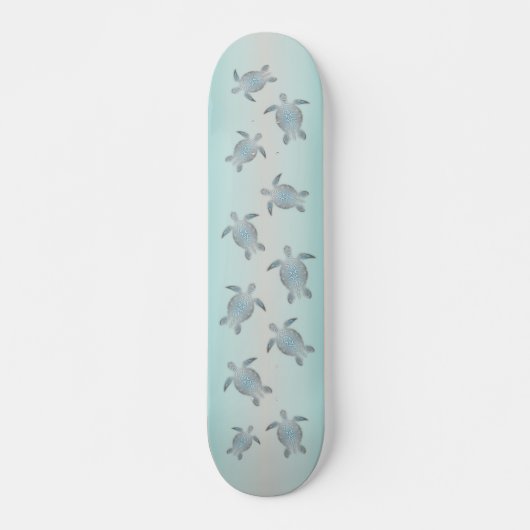 Zilveren Zeeschildpadden Strandstijl Persoonlijk Skateboard (Voorkant)