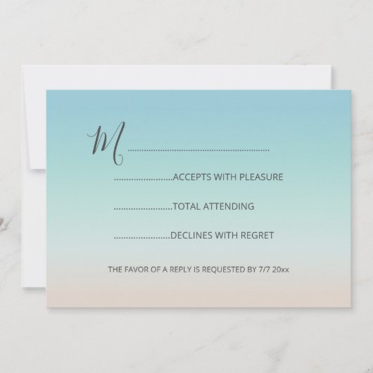 Zilveren Zeeschildpadden Turquoise Strand Bruiloft Kaart (Voorkant)