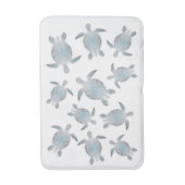Zilveren zeeschildpadden wit badmat (Voorkant Verticaal)