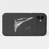 Zilveren Zeilboot Regatta op Koolstofvezel Case-Mate iPhone Case (Achterkant (horizontaal))