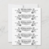 Zilveren Zijde Lint Banner Trouwplaats Kaarten (Voorkant)