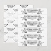 Zilveren Zijde Lint Banner Trouwplaats Kaarten (Voorkant / Achterkant)