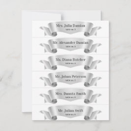 Zilveren Zijde Lint Banner Trouwplaats Kaarten