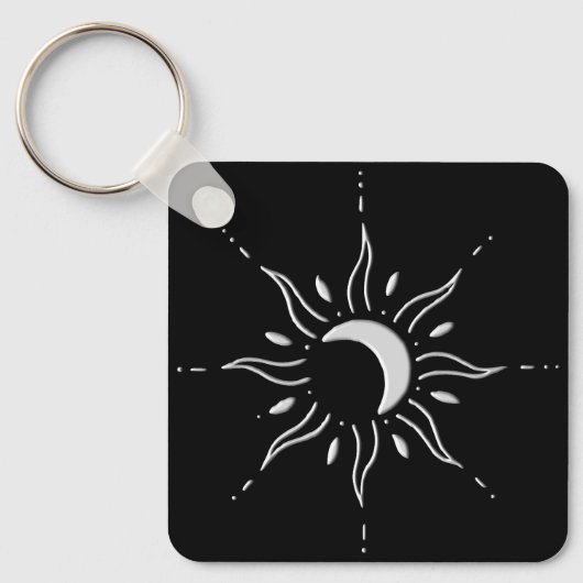 Zilveren Zon Sleutelhanger (Voorkant)