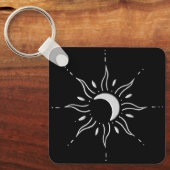 Zilveren Zon Sleutelhanger (Voorkant)