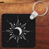 Zilveren Zon Sleutelhanger (Achterkant)