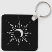 Zilveren Zon Sleutelhanger (Achterkant)