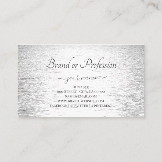  Zilveren Zonsondergang over de Ocean Professional Visitekaartje (Achterkant)