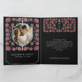 Zilveren Zwaard Schild Fantasy Monogram Huwelijk Bedankkaart (Binnen)