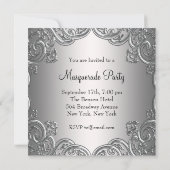 Zilveren Zwart Masker Masker Maskerade Party Kaart (Achterkant)