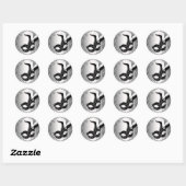 Zilveren Zwart Masker Maskerade Envelop Seal Favor Ronde Sticker (Vel)