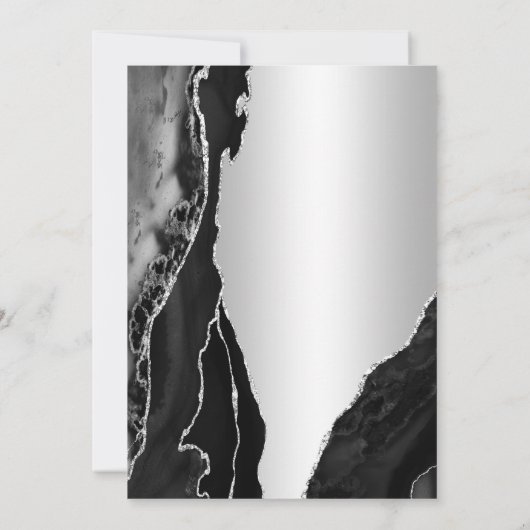 Zilveren Zwarte Agaat 40ste verjaardag Kaart (Achterkant)