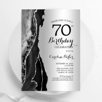 Zilveren Zwarte Agaat 70ste verjaardag