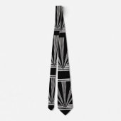 Zilveren Zwarte Art Deco stropdas (Achterkant)