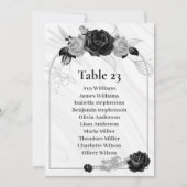 Zilveren & Zwarte Bloemen Zitkaart Tafelnummer (Voorkant)