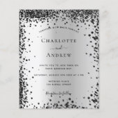 Zilveren zwarte bruiloft uitnodiging (Voorkant)
