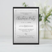 Zilveren & Zwarte Diamant Ingelijste Kerstfeest Kaart (Staand voorkant)