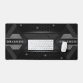 Zilveren, zwarte geometrische gaming monogram bure bureaumat (Keyboard & Muis)