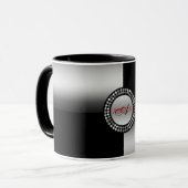 Zilveren & Zwarte Geometrische Vormen Mok (Voorkant links)