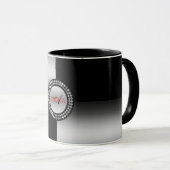 Zilveren & Zwarte Geometrische Vormen Mok (Voorkant rechts)