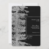 Zilveren zwarte glam dennenboom rustieke bos bruil kaart (Achterkant)
