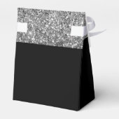 Zilveren Zwarte Glitter & Glans Monogram Bedankdoosjes (Achterkant)