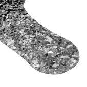 Zilveren Zwarte Glitter Meisjesachtige Monogram Na Snijplank (Hoek)