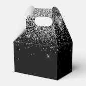 Zilveren Zwarte Glitter & Sparkle Monogram Bedankdoosjes (Achterkant)