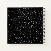 Zilveren Zwarte Sterren Notitieboek (Achterkant)