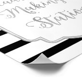 Zilveren zwarte strepen voor hoofdbankstation poster (Hoek)