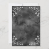  zilveren zwarte Waterverf bruiloft Kaart (Achterkant)