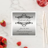 Zilveren Zwarte Wervelingen Dank u Trouwpapier Ser Servetten (Insitu)