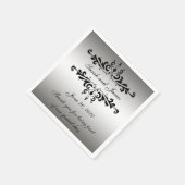 Zilveren Zwarte Wervelingen Dank u Trouwpapier Ser Servetten (Hoek)