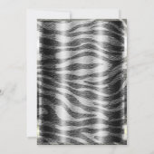 Zilveren Zwarte Zebra Print Verjaardagsfeest Elk E Kaart (Achterkant)
