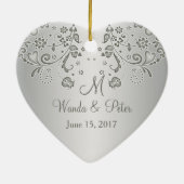 Zilveren zwellen 25th Wedding Jubileum Ornament (Achterkant)