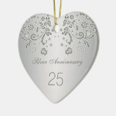 Zilveren zwellen 25th Wedding Jubileum Ornament (Links)