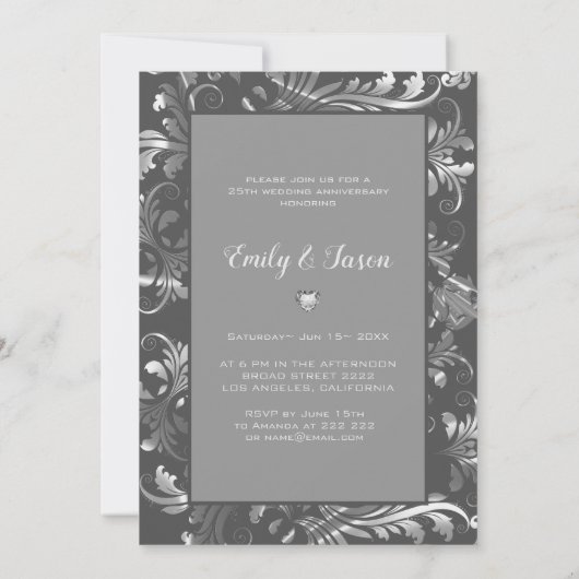 Zilveren zwijn en hart kaart (Achterkant)