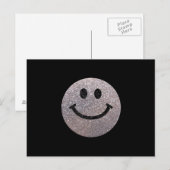 Zilverfaux glitter briefkaart (Voorkant / Achterkant)