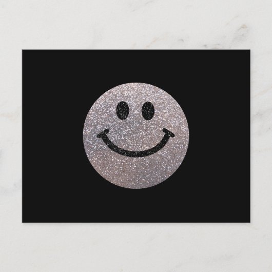 Zilverfaux glitter briefkaart (Voorkant)