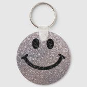 Zilverfaux glitter sleutelhanger (Voorkant)
