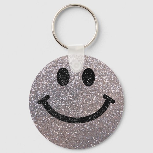 Zilverfaux glitter sleutelhanger (Voorkant)