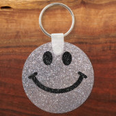 Zilverfaux glitter sleutelhanger (Voorkant)