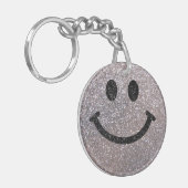 Zilverfaux glitter sleutelhanger (Voorkant Links)
