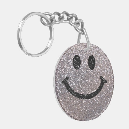 Zilverfaux glitter sleutelhanger (Voorkant Links)