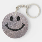 Zilverfaux glitter sleutelhanger (Achterkant)