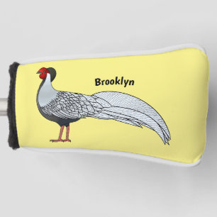 Zilverfazant vogel cartoon illustratie golfheadcover