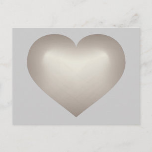 Zilverflauw hart briefkaart