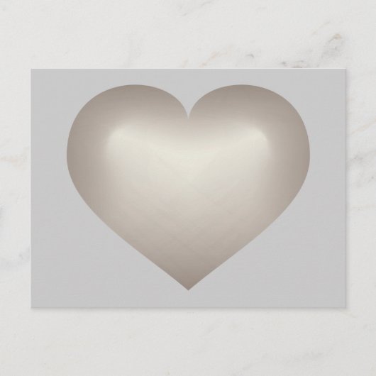 Zilverflauw hart briefkaart (Voorkant)