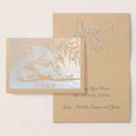 Zilverflesdiergeiten en honden vrede op aarde folie kaarten