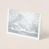 Zilverflesdiergeiten en honden vrede op aarde folie kaarten (Voorkant)